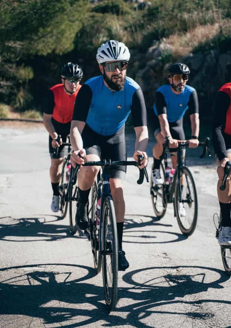 Cyclists enjoying nature in Mallorca, Puerto Pollensa